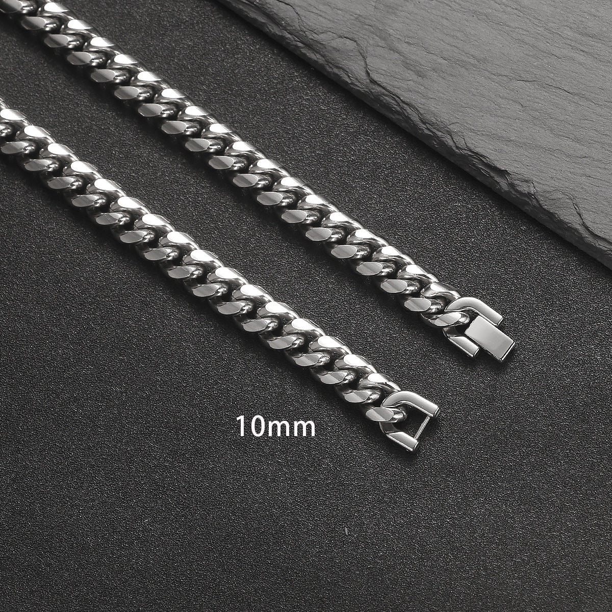 Titanium Steel Cuban Chain Necklace and Bracelet