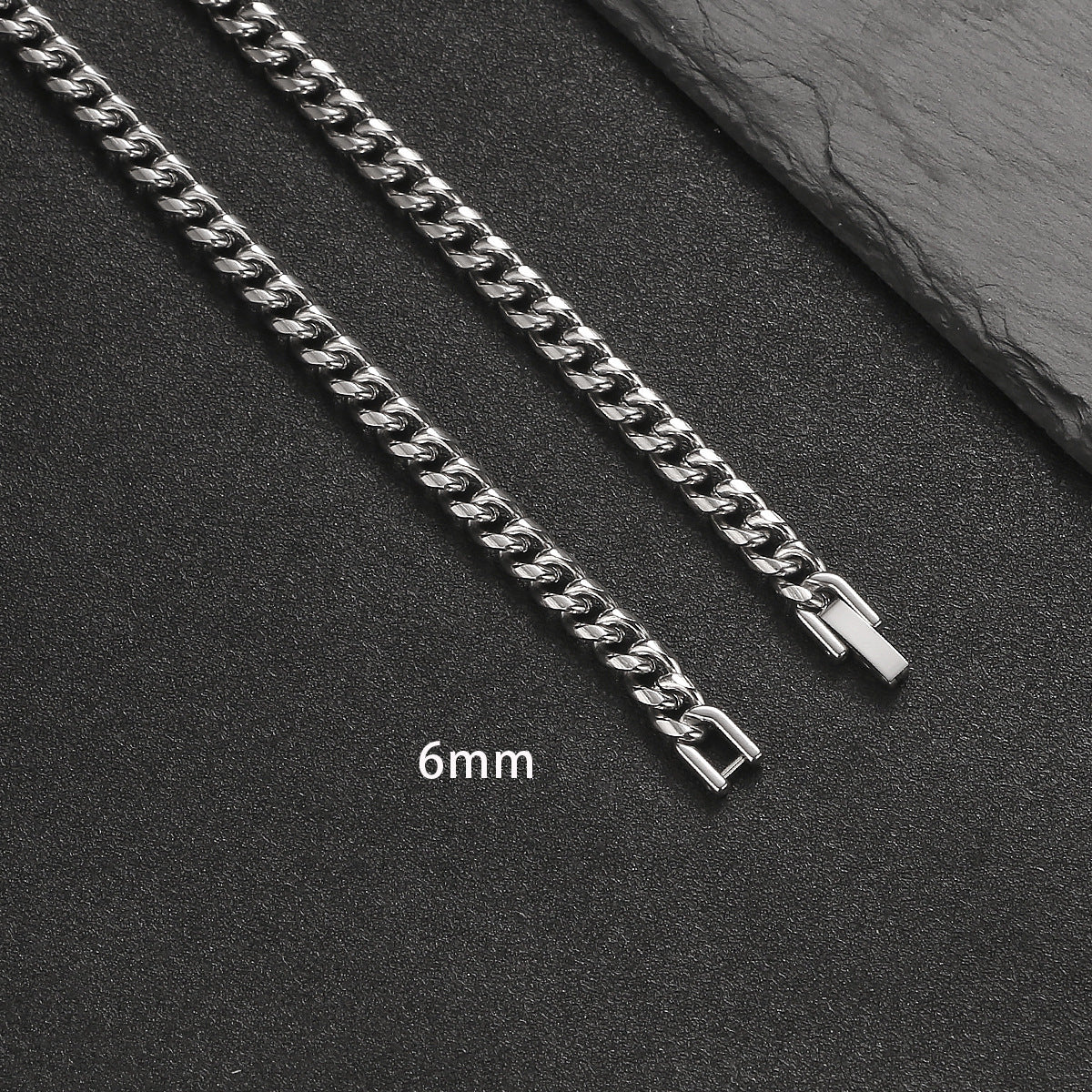 Titanium Steel Cuban Chain Necklace and Bracelet
