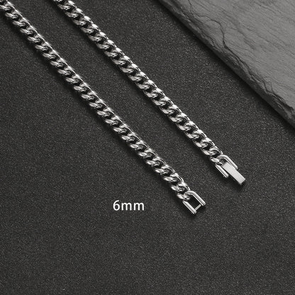 Titanium Steel Cuban Chain Necklace and Bracelet