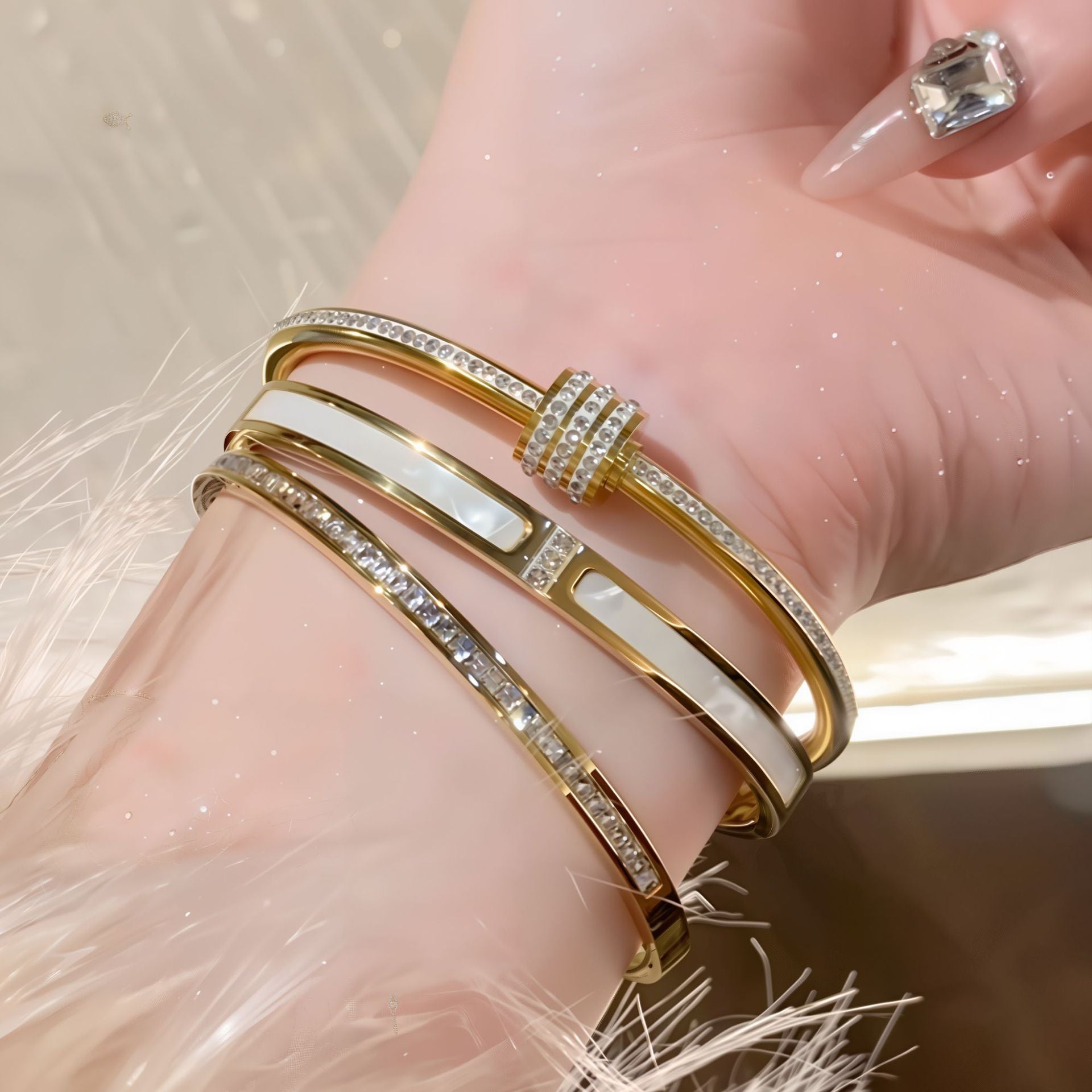 Titanium Steel Diamond Bracelet
