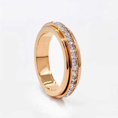 Titanium Steel Diamond Spinning Ring