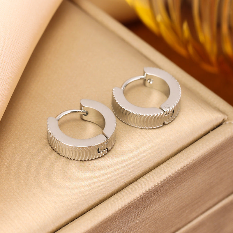 Titanium Steel Electroplated C-Shaped Earrings