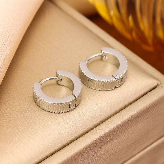 Titanium Steel Electroplated C-Shaped Earrings