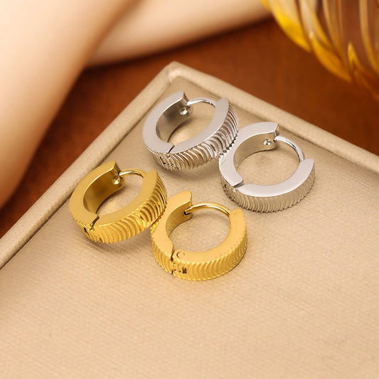 Titanium Steel Electroplated C-Shaped Earrings