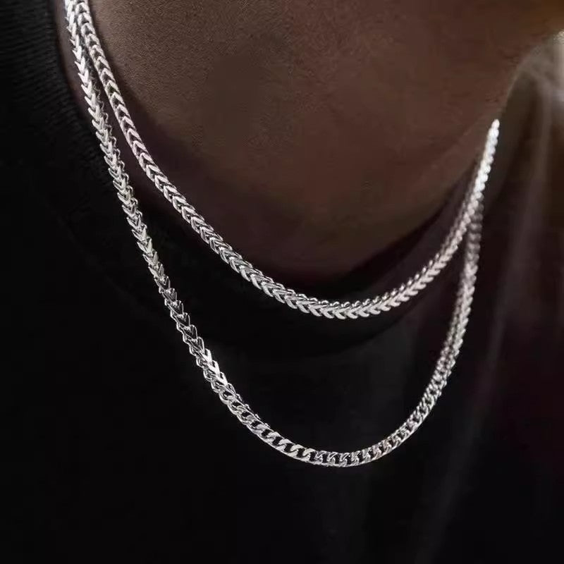Titanium Steel Geometric Chain Necklace