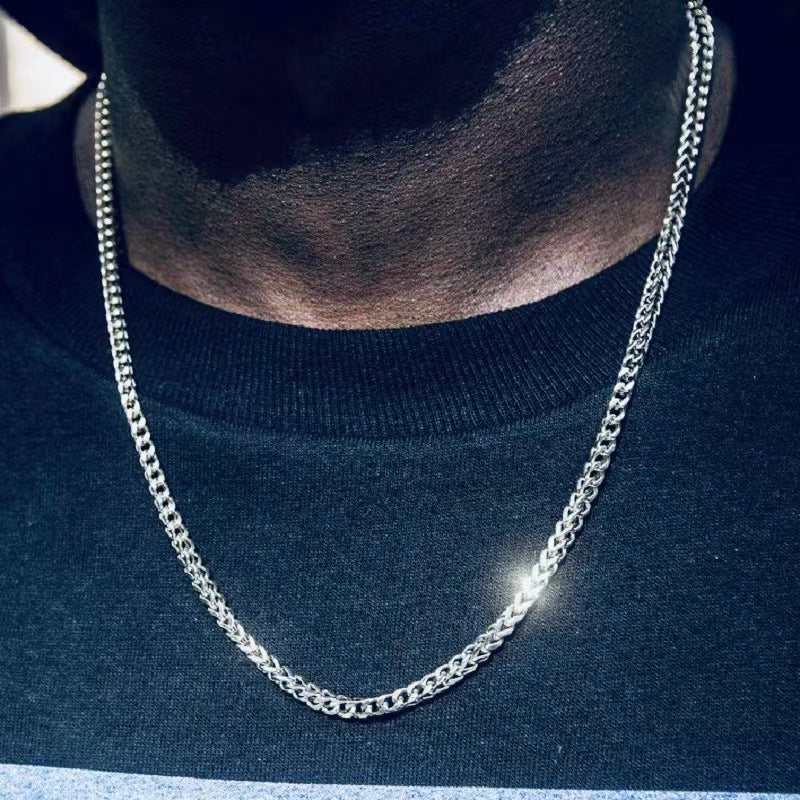 Titanium Steel Geometric Chain Necklace