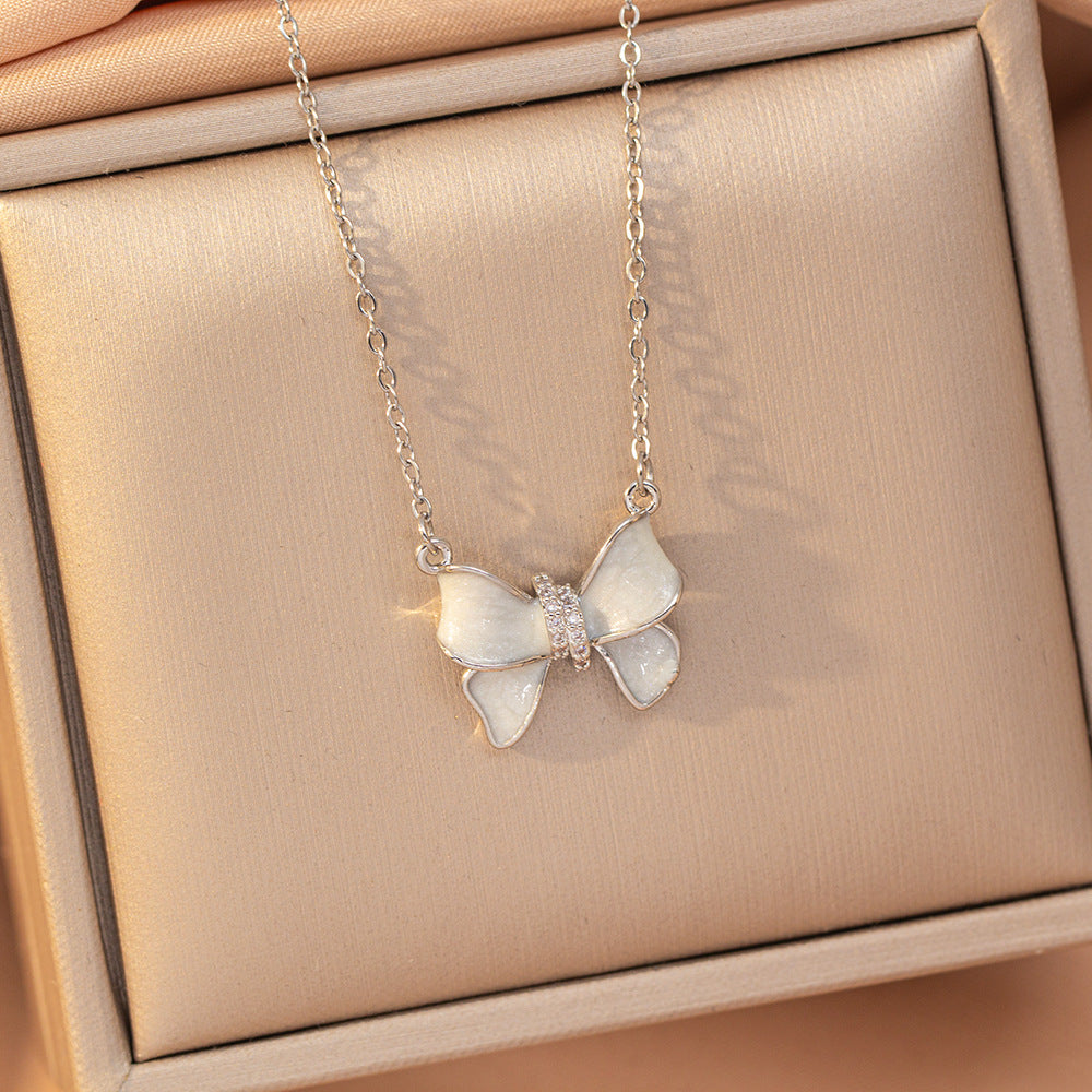 Titanium Steel Gold Plated Geometric Zircon Necklace