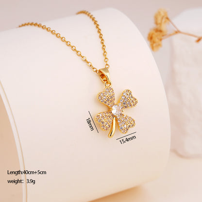 Titanium Steel Heart Pendant Necklace with Micro-Embedded Design