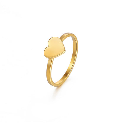 Titanium Steel Heart Shaped Closed Ring