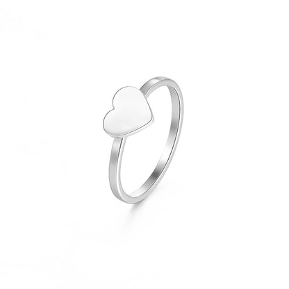 Titanium Steel Heart Shaped Closed Ring