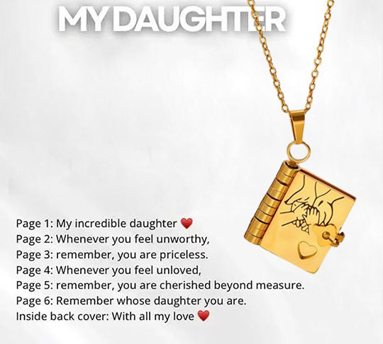 Titanium Steel Love Letter Necklace with Openable Pendant