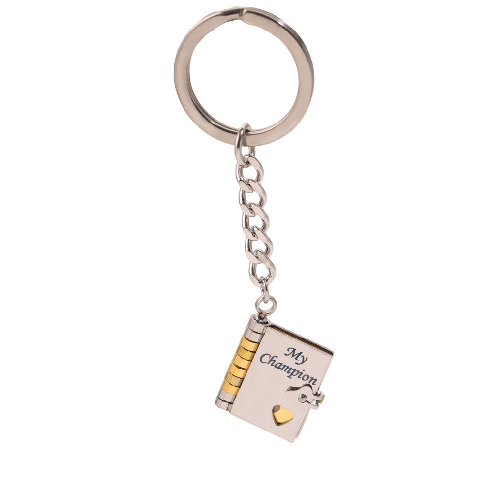Titanium Steel Love Letter Necklace with Openable Pendant