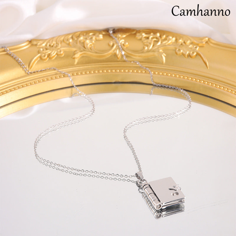 Titanium Steel Love Letter Pendant Necklace with Engraving Option