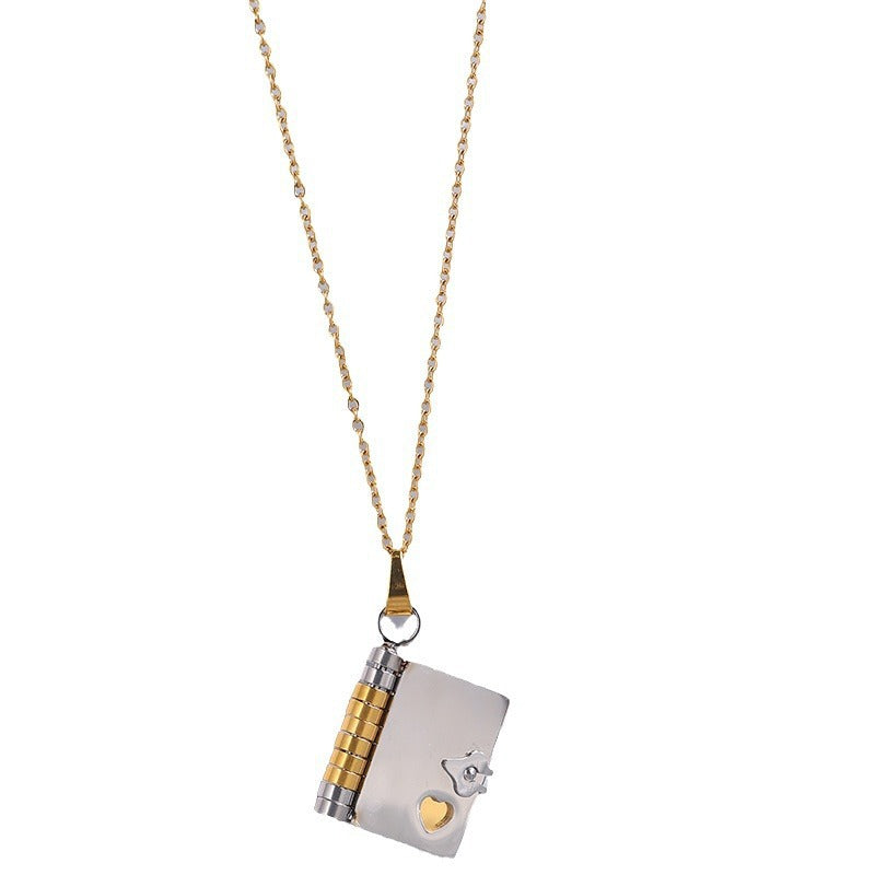 Titanium Steel Love Letter Pendant Necklace with Engraving Option