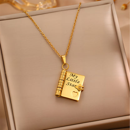 Titanium Steel Love Letter Pendant Necklace with Engraving Option