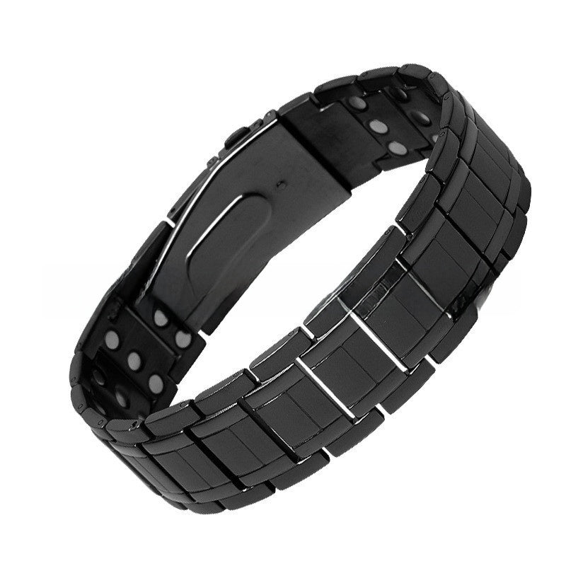 Titanium Steel Magnetic Bracelet with Geometric Design