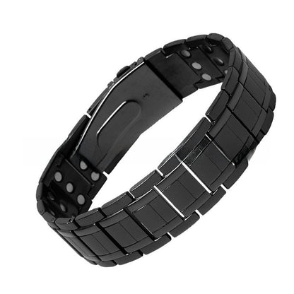 Titanium Steel Magnetic Bracelet with Geometric Design