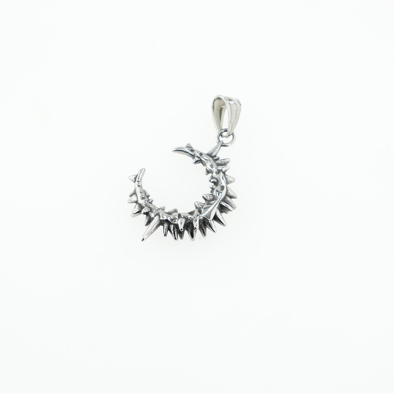 Titanium Steel Moon Pendant Necklace