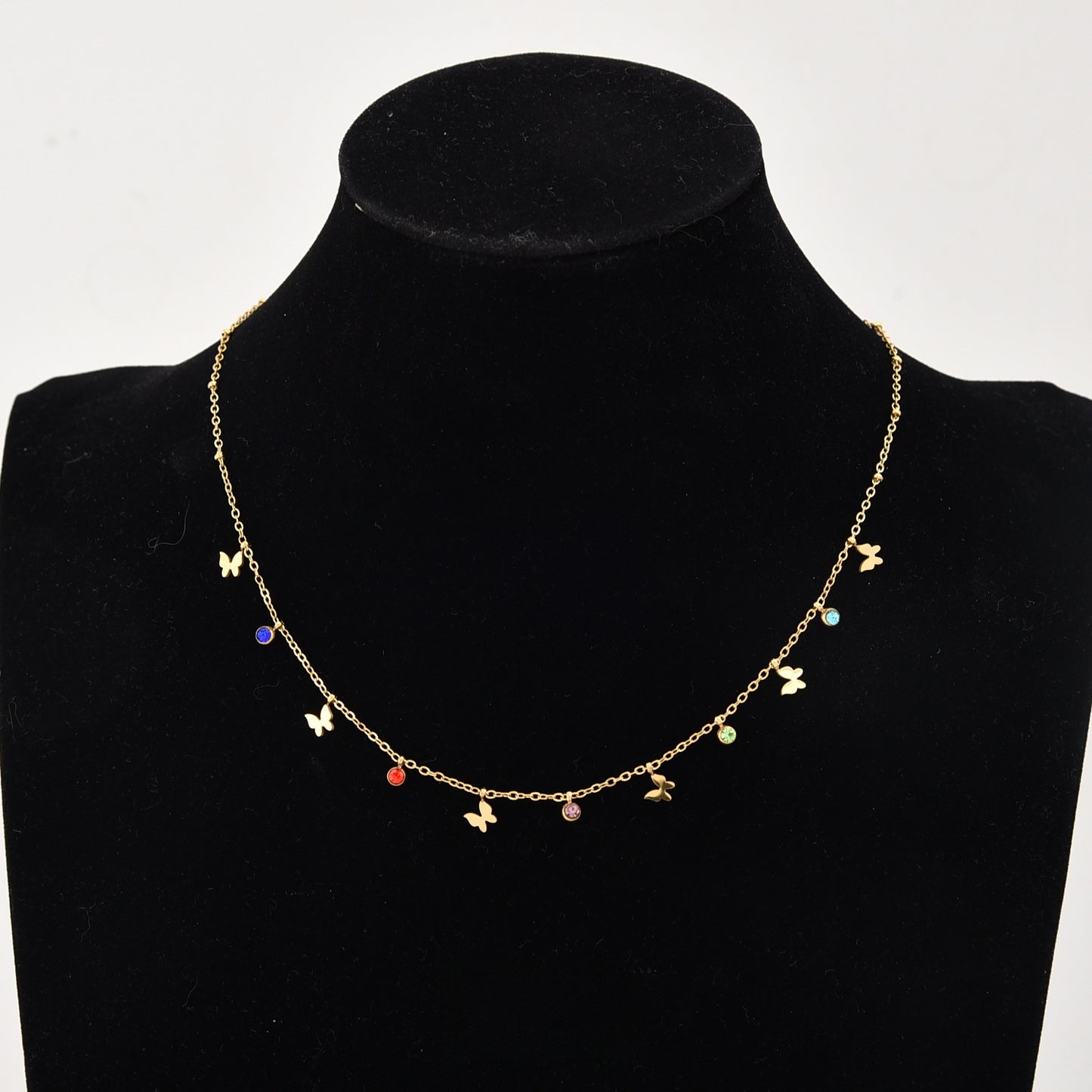 Titanium Steel Pearl Bow Pendant Necklace