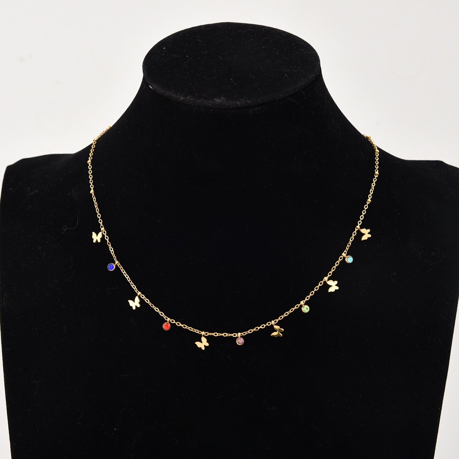 Titanium Steel Pearl Bow Pendant Necklace