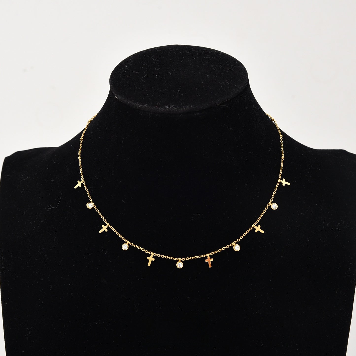 Titanium Steel Pearl Bow Pendant Necklace