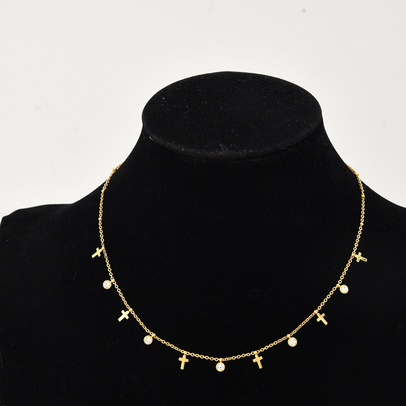 Titanium Steel Pearl Bow Pendant Necklace