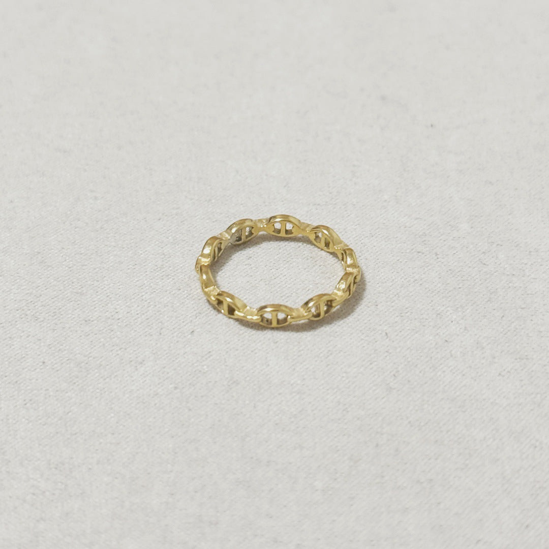 Titanium Steel Pig Nose Ring 18K Gold Plated Unisex Jewelry