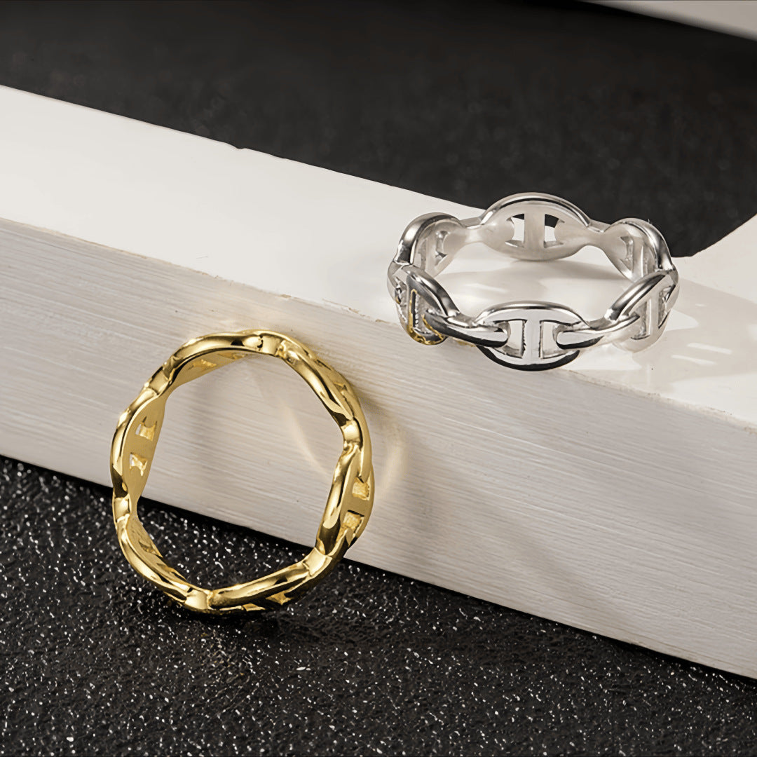 Titanium Steel Pig Nose Ring 18K Gold Plated Unisex Jewelry