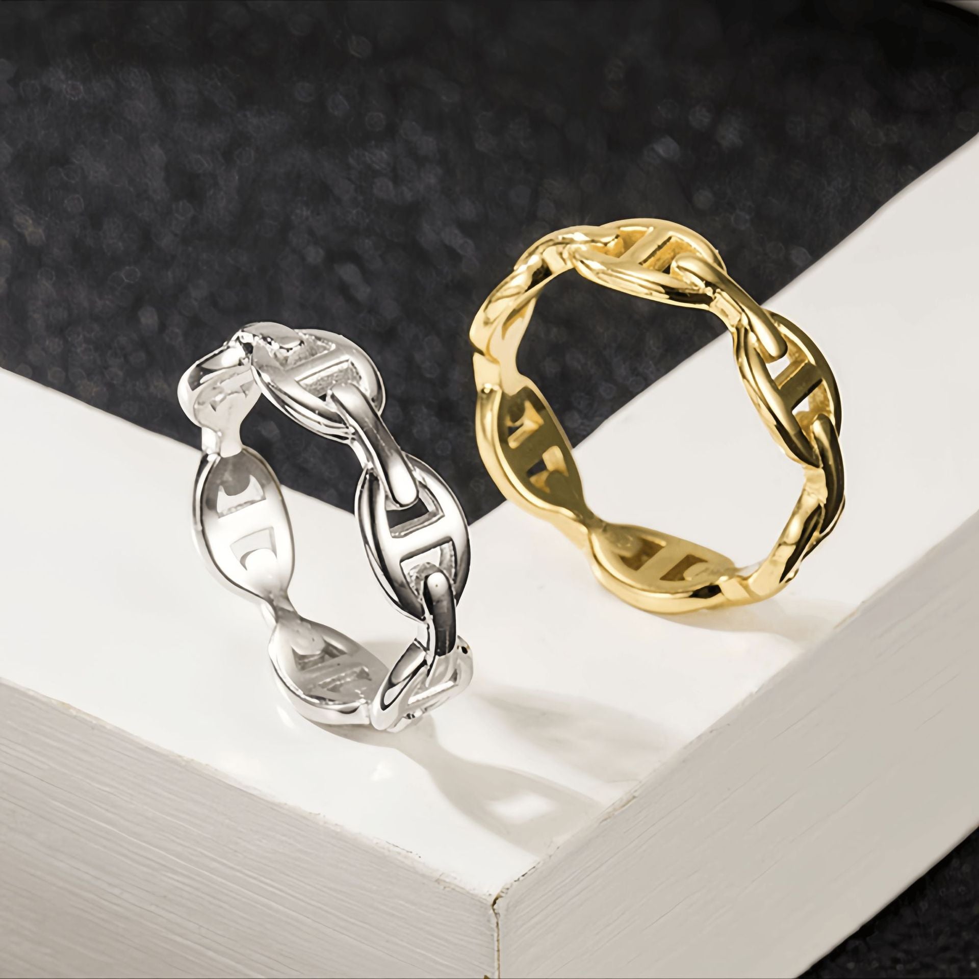 Titanium Steel Pig Nose Ring 18K Gold Plated Unisex Jewelry