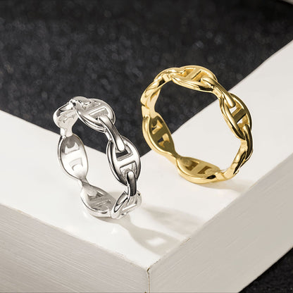 Titanium Steel Pig Nose Ring 18K Gold Plated Unisex Jewelry
