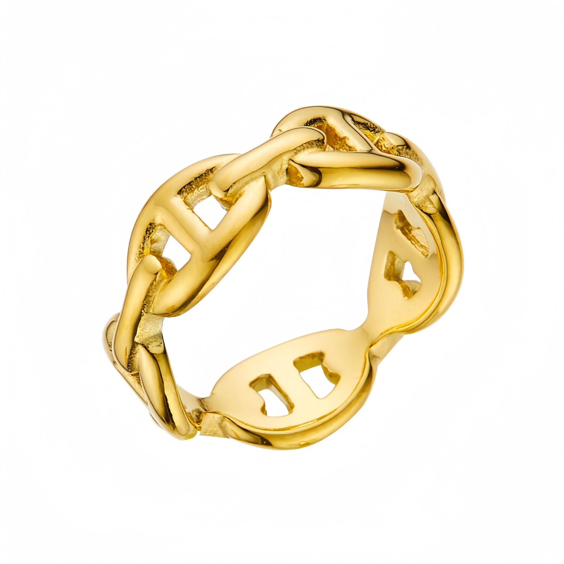 Titanium Steel Pig Nose Ring 18K Gold Plated Unisex Jewelry