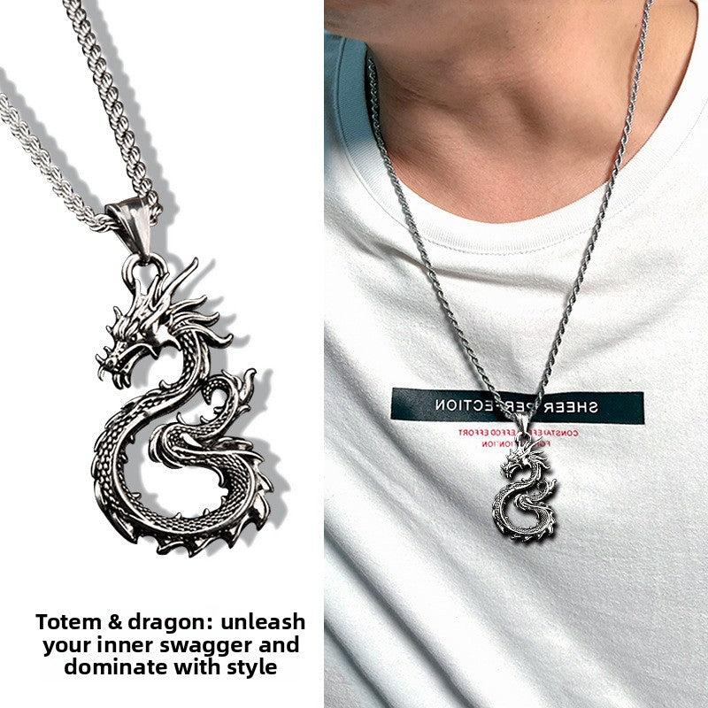 Titanium Steel Twist Chain Necklace Pendant