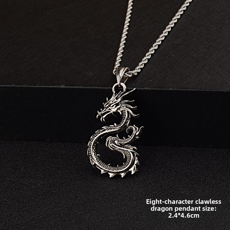 Titanium Steel Twist Chain Necklace Pendant