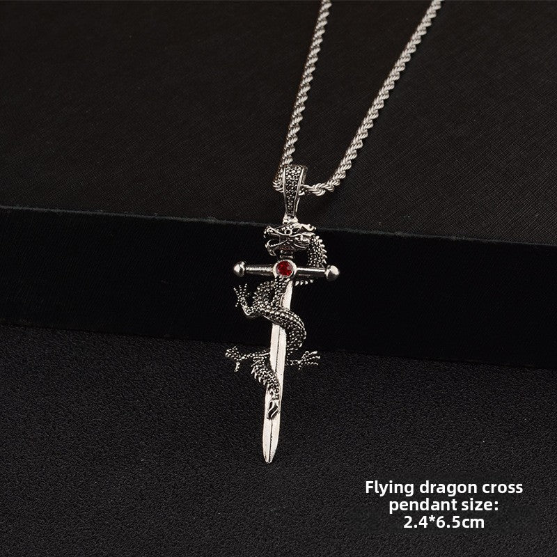Titanium Steel Twist Chain Necklace Pendant