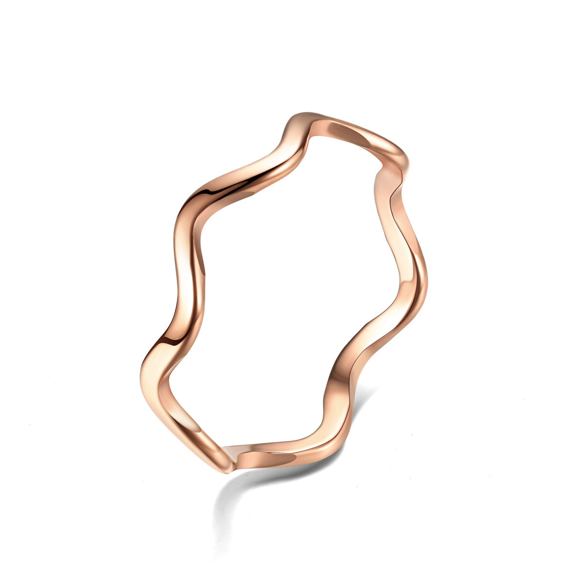 Titanium Steel Wave Ring for Women