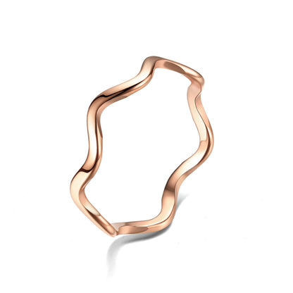 Titanium Steel Wave Ring for Women