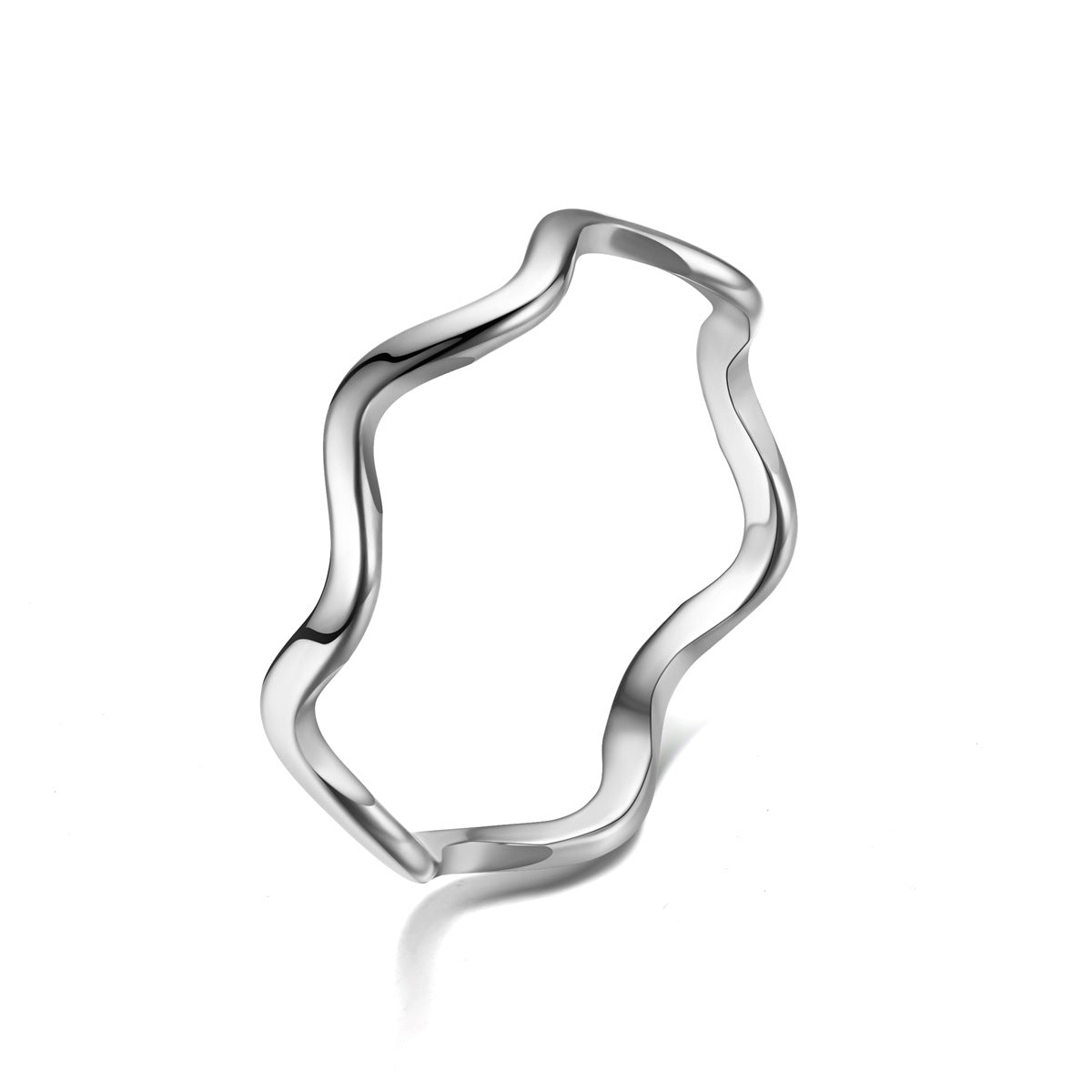 Titanium Steel Wave Ring for Women