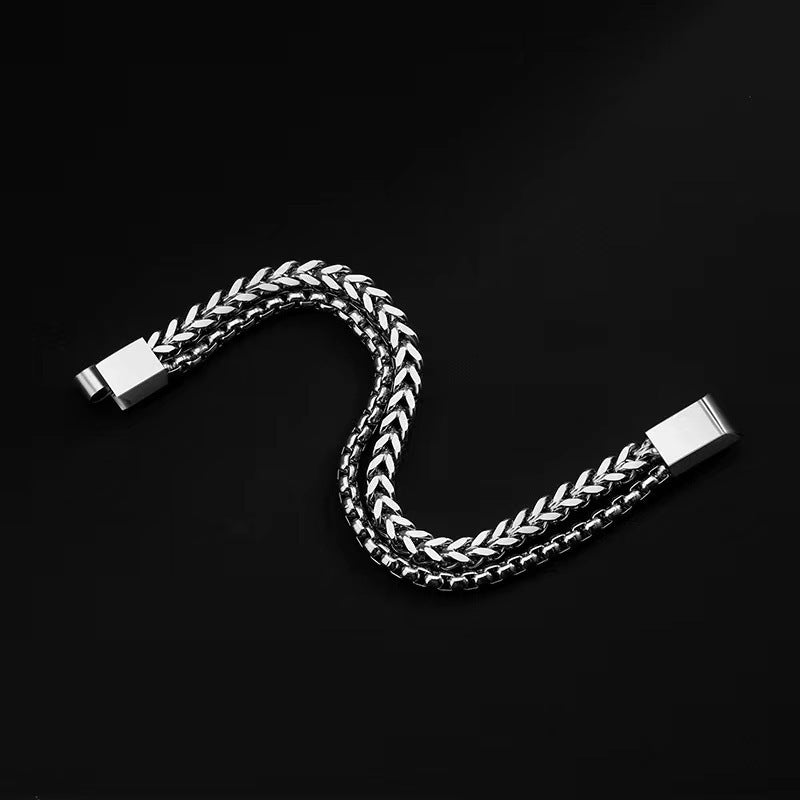 Titanium Steel Woven Square Magnetic Buckle Bracelet