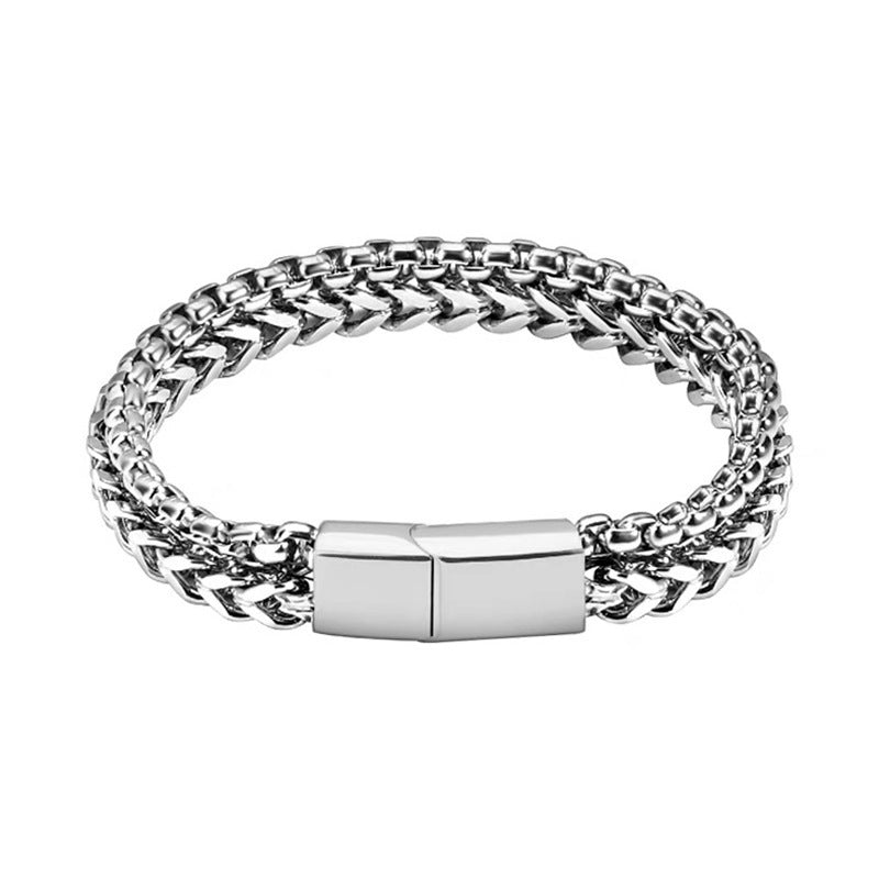 Titanium Steel Woven Square Magnetic Buckle Bracelet