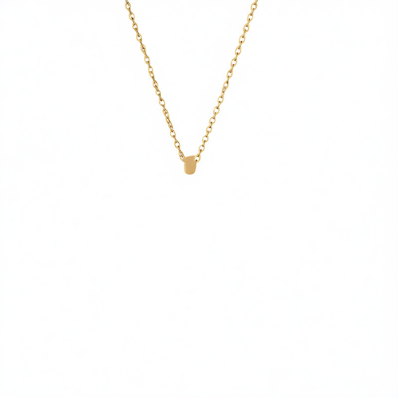 Titanium Steel Zircon Necklace with Geometric Pendant