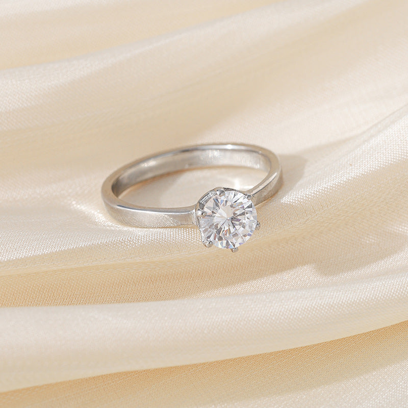 Titanium Steel Zircon Ring for Women Wedding Fashion