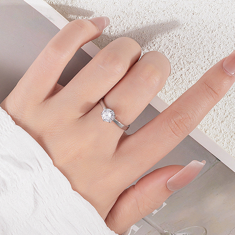Titanium Steel Zircon Ring for Women Wedding Fashion