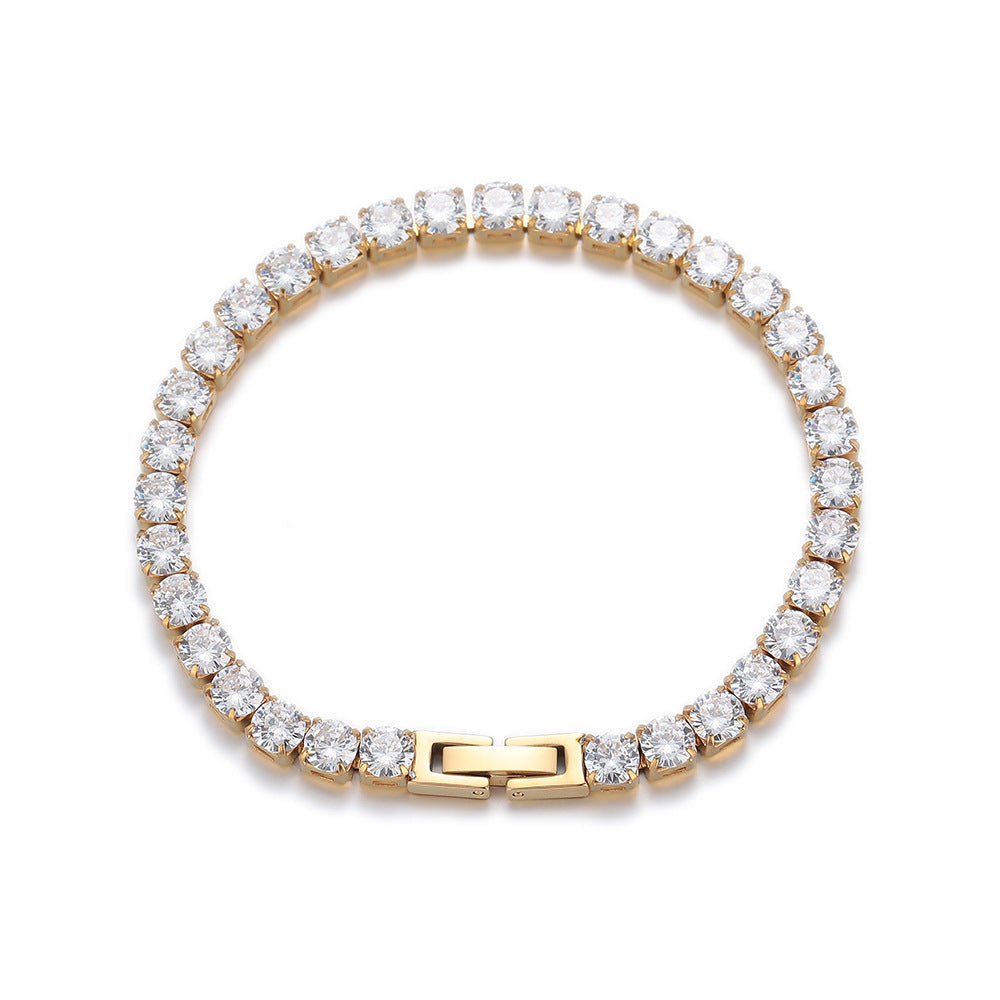 Titanium Steel Zircon Tennis Bracelet
