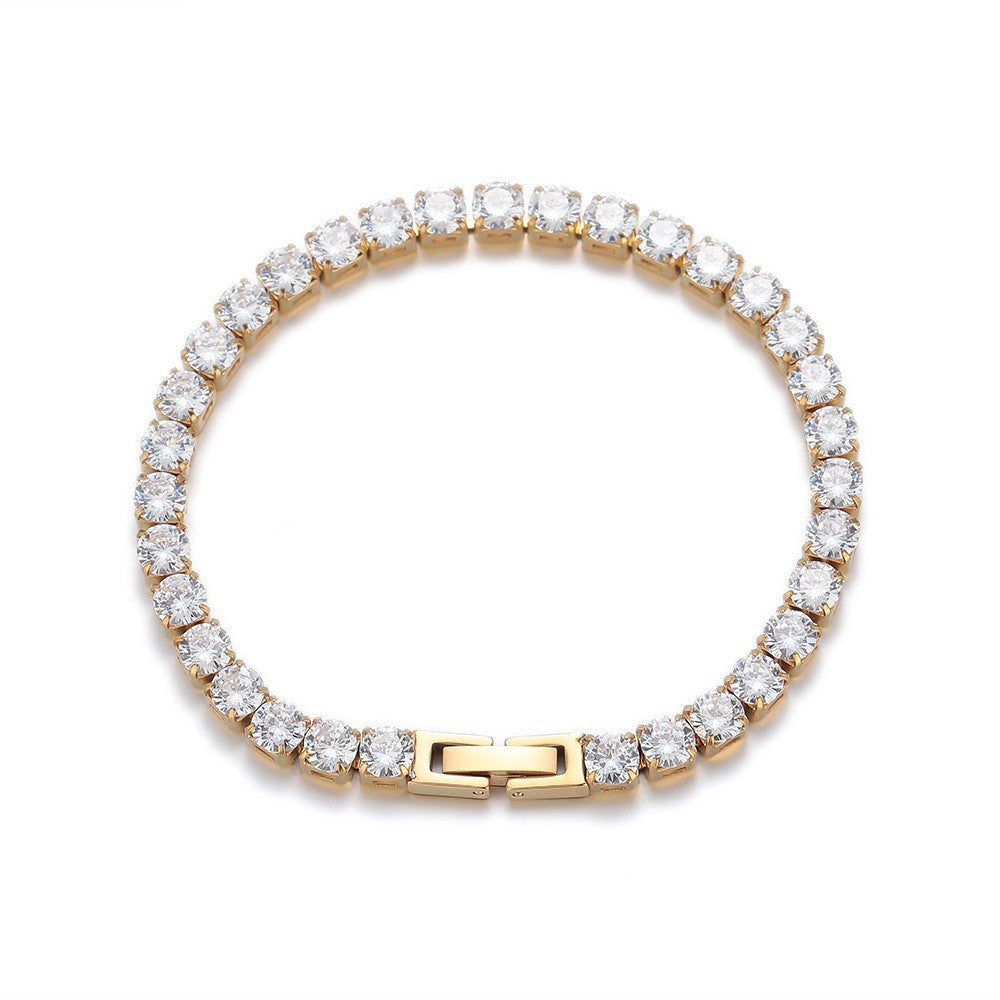 Titanium Steel Zircon Tennis Bracelet