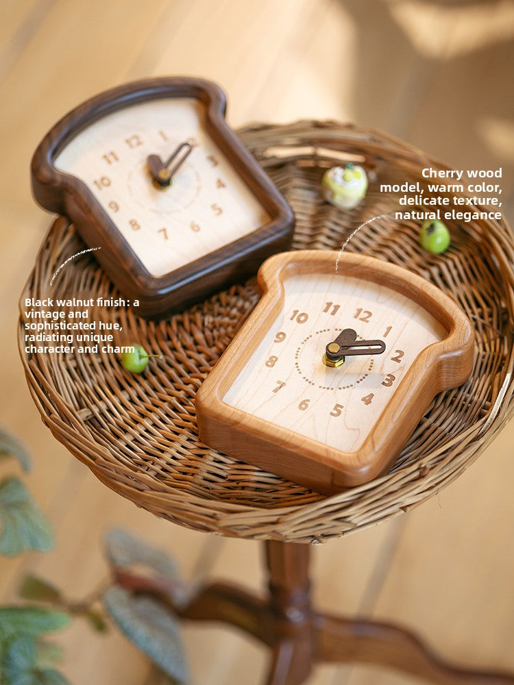 Toast Shaped Wooden Wall Clock