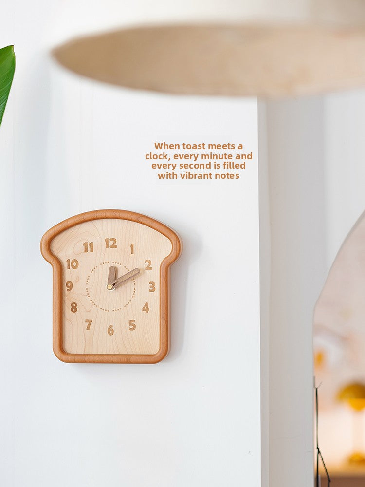 Toast Shaped Wooden Wall Clock