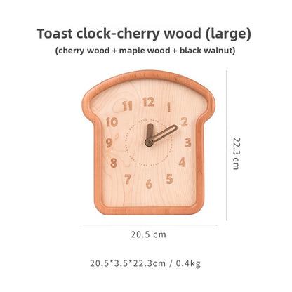 Toast Shaped Wooden Wall Clock