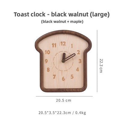 Toast Shaped Wooden Wall Clock