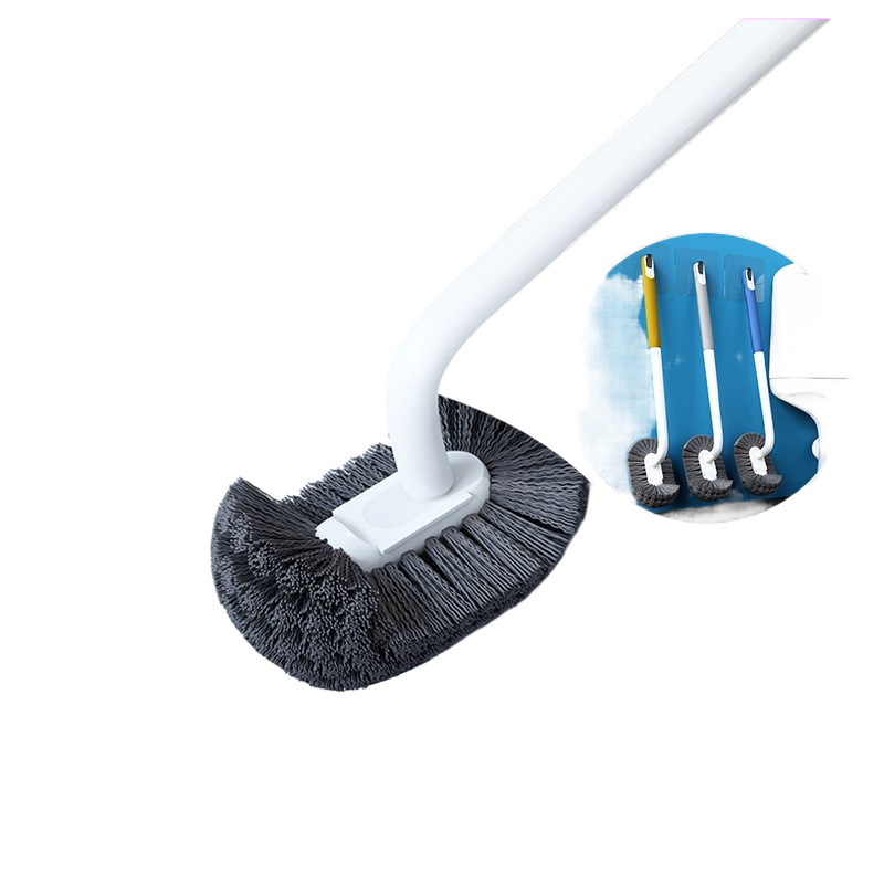 Toilet brush with grooves and long handle