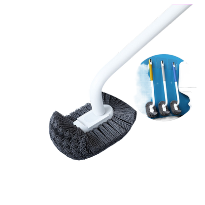 Toilet brush with grooves and long handle
